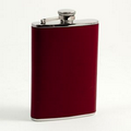 Burgundy Leather Flask - 8 Oz.